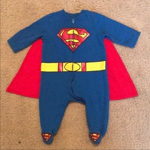 Infant boy Superman sleeper with cape